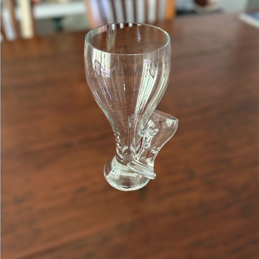 Weighted Bottom 9’ Pilsner Bar Glass W/ Hooked Shot Glass